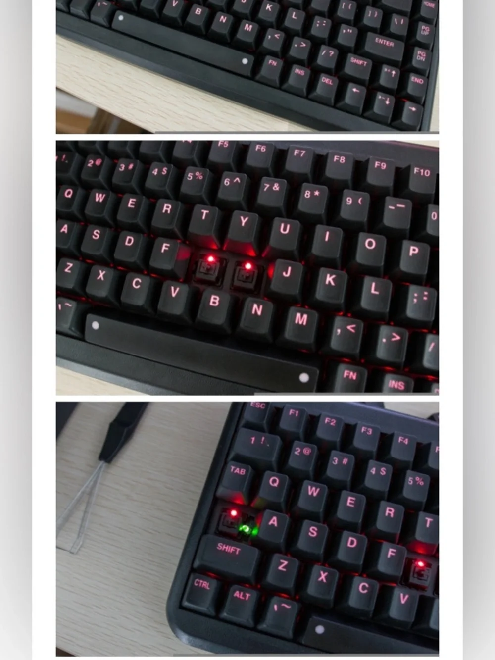 TG3 Red Backlit Wireless Keyboard - Compact Layout